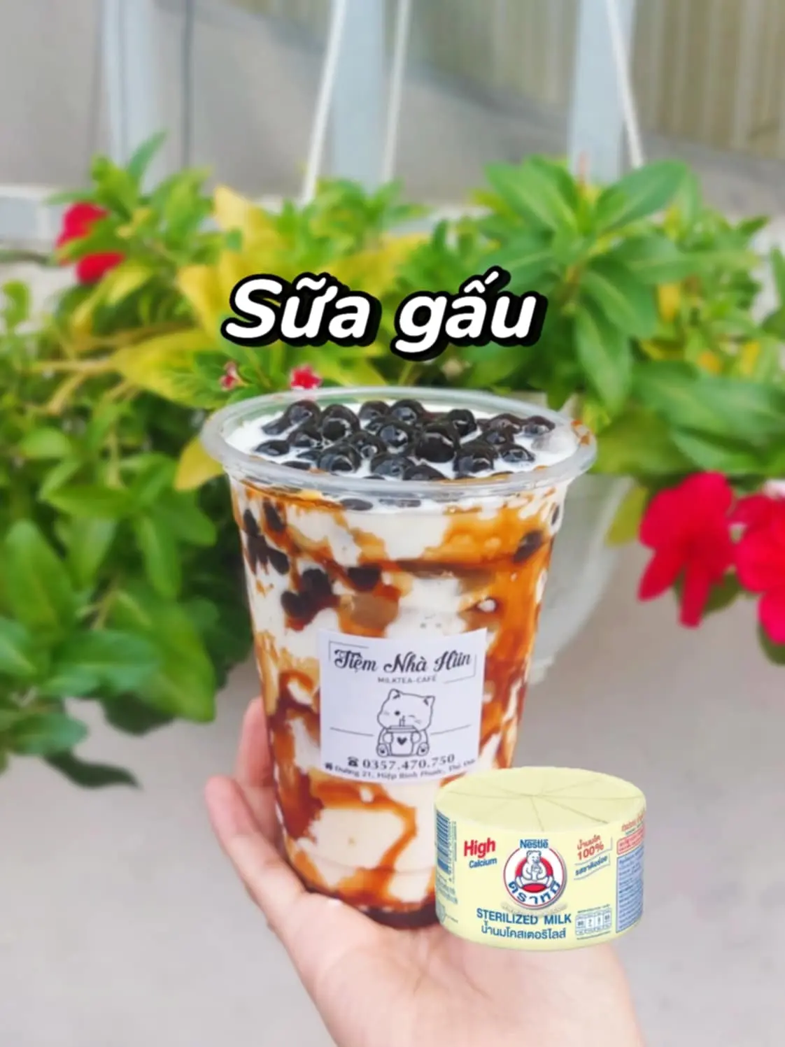 Hình ảnh Sữa gấu trân châu đường đen (đã gồm thuế)