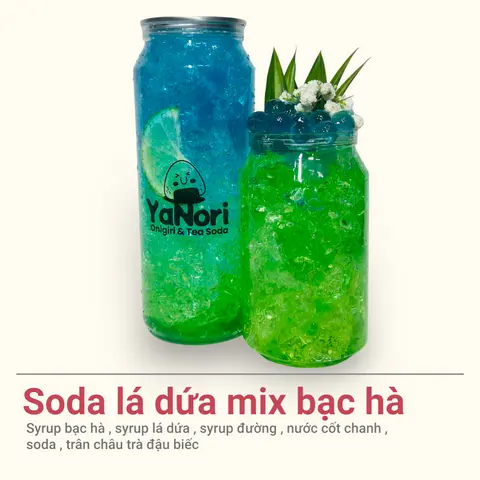 Hình ảnh Soda lá dứa mix bạc hà