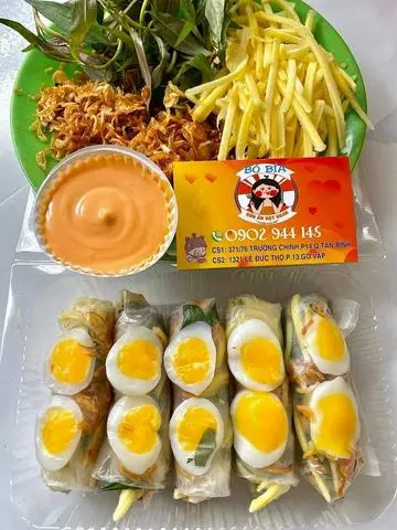 Hình ảnh Bánh tráng cuộn trứng lòng đào - sốt bơ