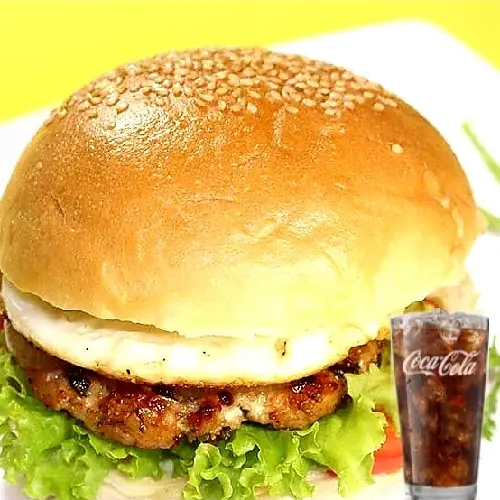 Hình ảnh Combo Hamburger gà trứng + coca 500ml