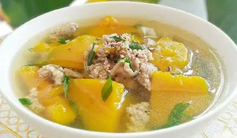 Hình ảnh Canh bí đỏ thịt bằm