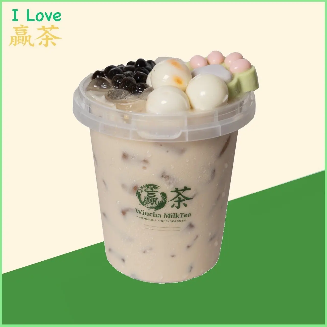 Hình ảnh Ly Trà Sữa Chân Mèo và 4 Phô Mai viên Size L 700ML