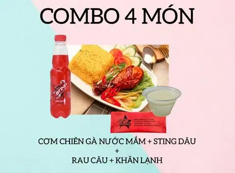 Hình ảnh Cb Cơm gà nước mắm + Sting dâu + Rau câu + Khăn lạnh
