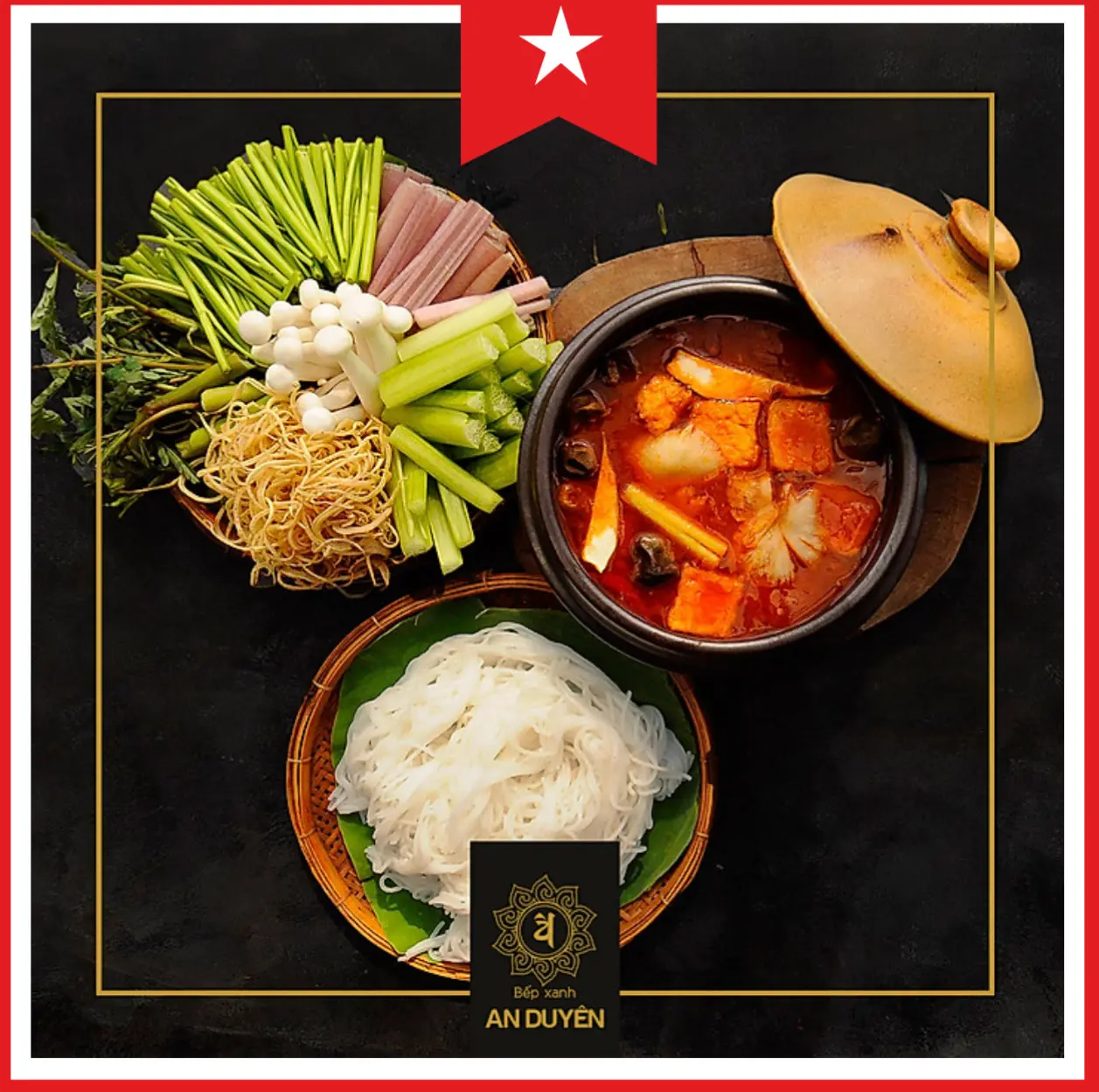 Hình ảnh Lẩu chua cay chay - Hot and sour hotpot