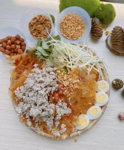 Hình ảnh Bánh Tráng Dẻo Sate Thit Bằm ( Trộn Sẳn )