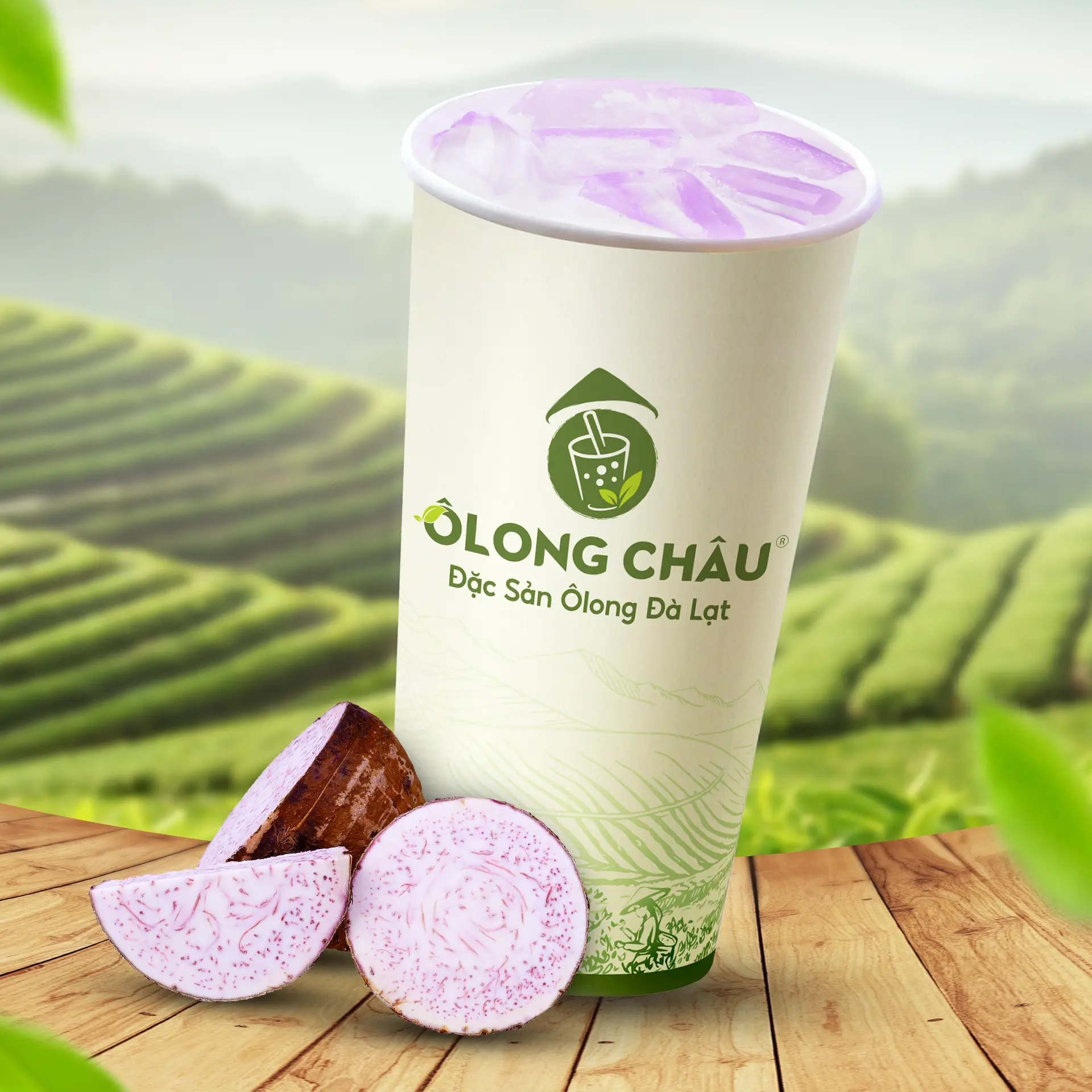 Hình ảnh Trà sữa ô long khoai môn tươi