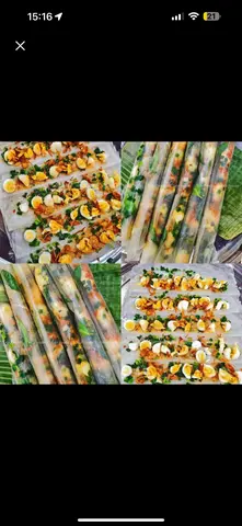 Hình ảnh Bánh tráng cuốn trứng mỡ hành muối