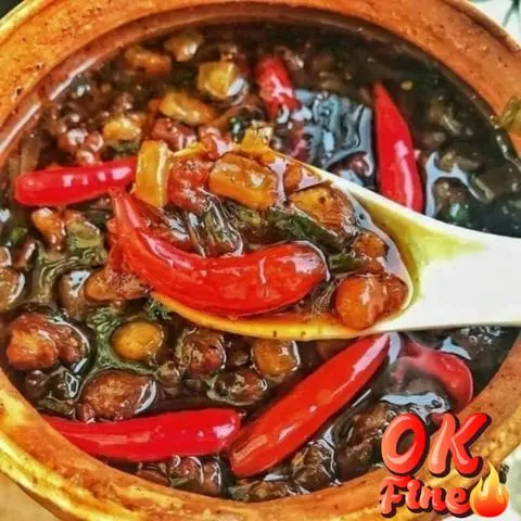 Hình ảnh Kho Quẹt Thịt Ba Rọi + Đậu Bắp Cải Luộc + Cháo Trắng Dẻo Sánh 
