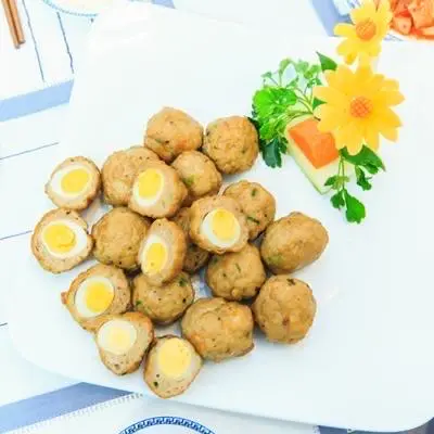 Hình ảnh Chả Cá Trứng Cút Chiên -3 Viên