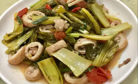 Hình ảnh Ruột Xào Cải Chua + Cơm