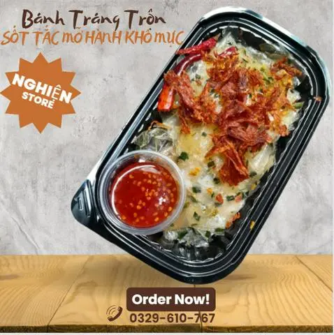 Hình ảnh Bánh Tráng Trộn Mỡ Hành Khô Mực