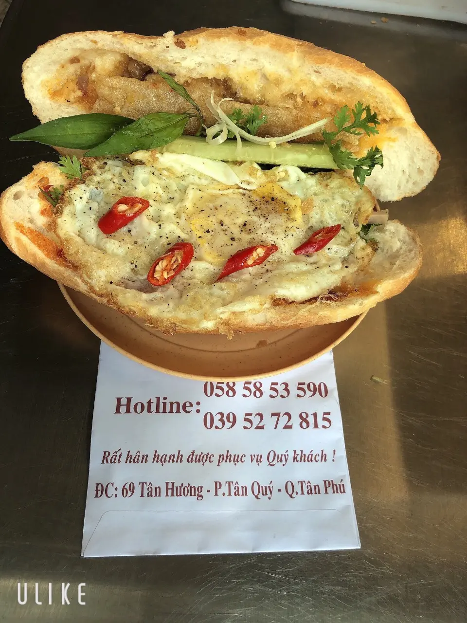 Hình ảnh Bánh mì ốp la 2 trứng