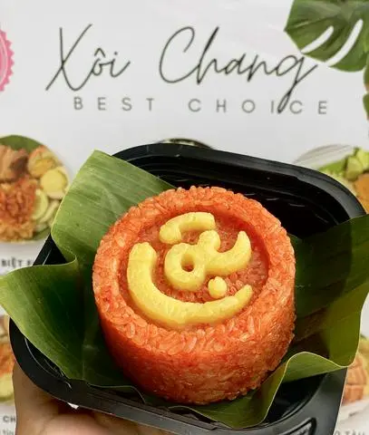 Hình ảnh xôi gấc khuôn nhỏ - 250gr