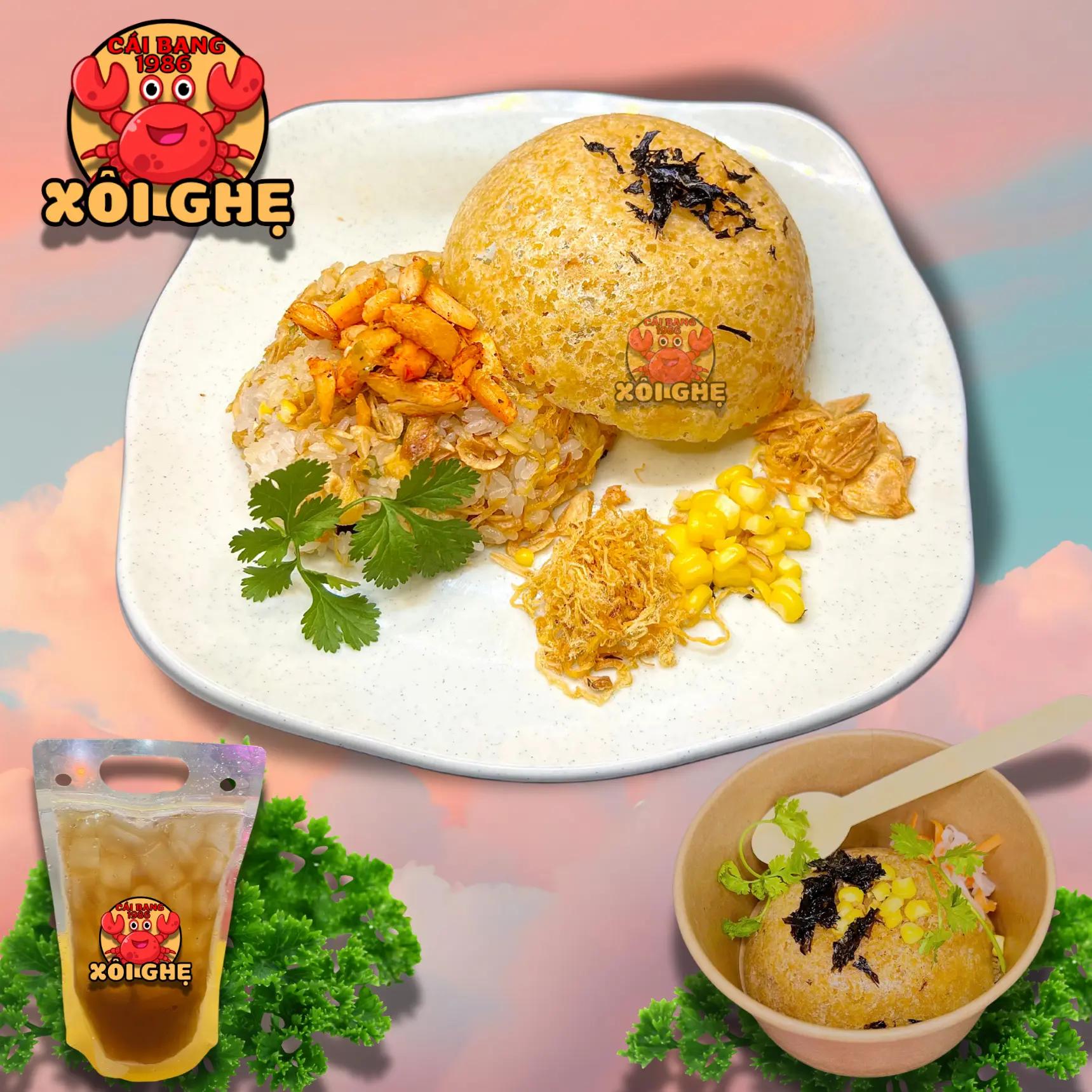 Hình ảnh Xôi Ghẹ Vỏ Giòn + Nước Sâm