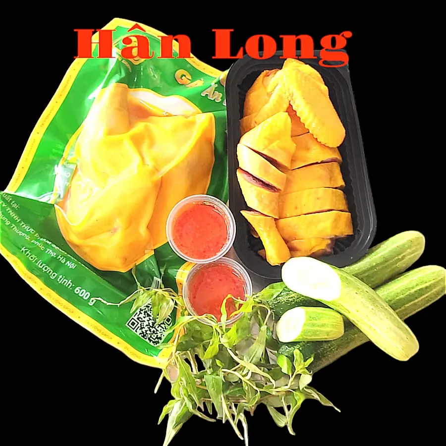 Hình ảnh 1 Khay Gà Ta Nửa Con Ủ Muối Bỏ Đầu, Bỏ Chân+ Nước Chấm, Dưa Leo, Rau Răm