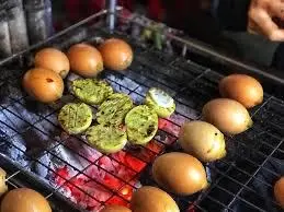 Hình ảnh hột gà nướng mỡ hành chà bông 