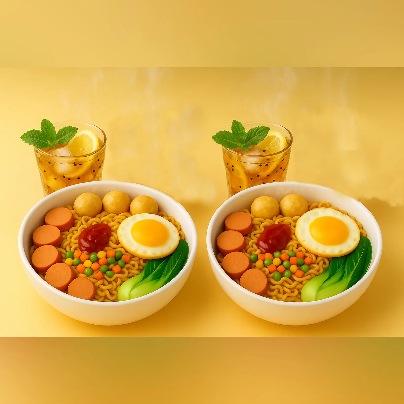 Hình ảnh Combo 2 Mì trộn no căng Tặng  2 Trà chanh mix hạt chia