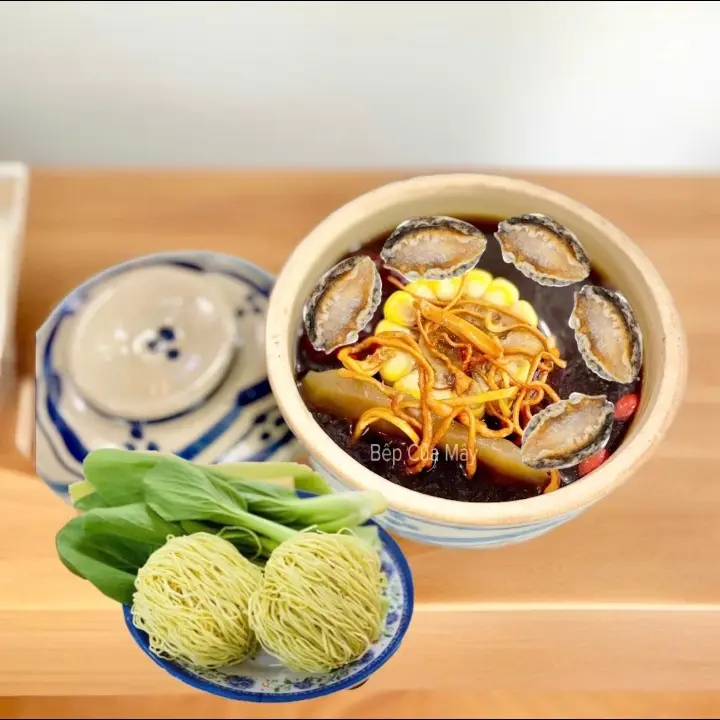 Hình ảnh Đặc Biệt - 5 Bào Ngư Tiềm + Rau Mì (tặng nước)