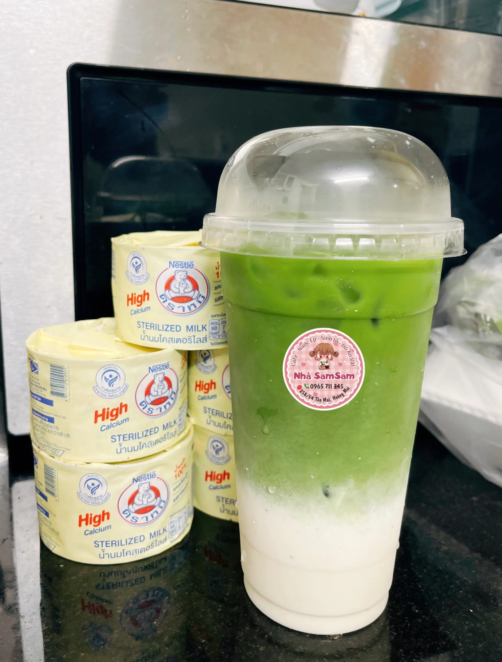 Hình ảnh Matcha sữa gấu 500ml