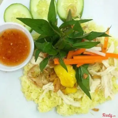 Hình ảnh Cơm gà xé - Canh rau thịt