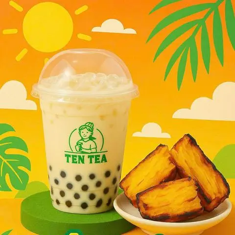 Hình ảnh Combo trà sữa khoai lang nướng