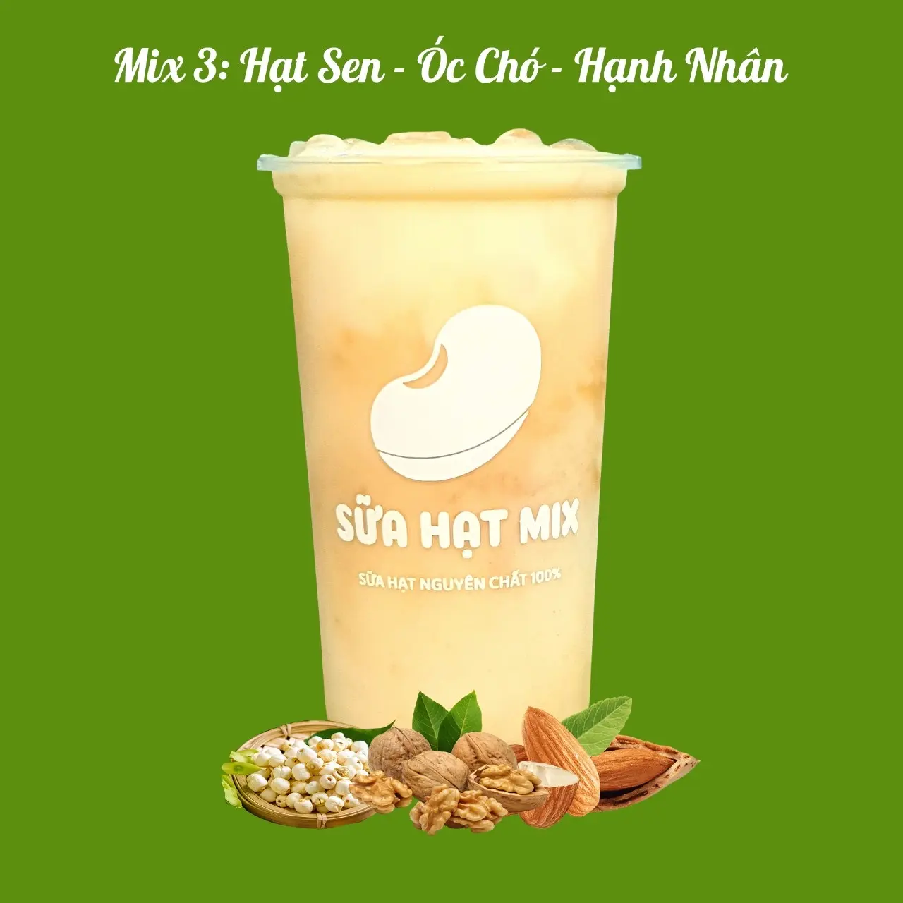 Hình ảnh Mix 3: Hạt Sen - Óc Chó - Hạnh Nhân 