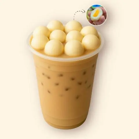 Hình ảnh Trà sữa cheeseball nhân lòng đào