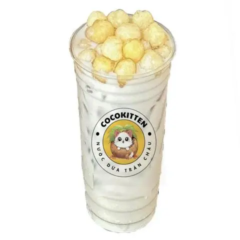 Hình ảnh Trà sữa viên phô mai + rau câu sợi (500ml)