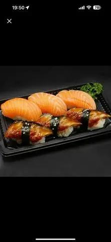 Hình ảnh Sét Nigiri  Hồi , Lươn _( 3 Nigiri Hồi, 3 Nigiri Lươn)
