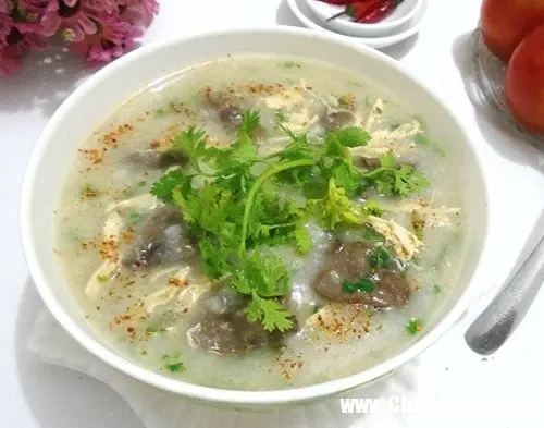 Hình ảnh cháo gà + lòng