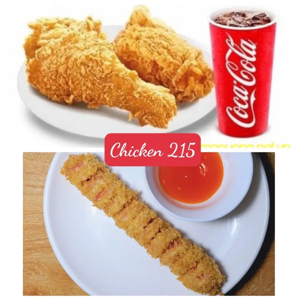 Hình ảnh Combo 4: 2 Miếng gà rán + 1 Xúc Xích Lốc Xoáy + 1 nước ngọt 