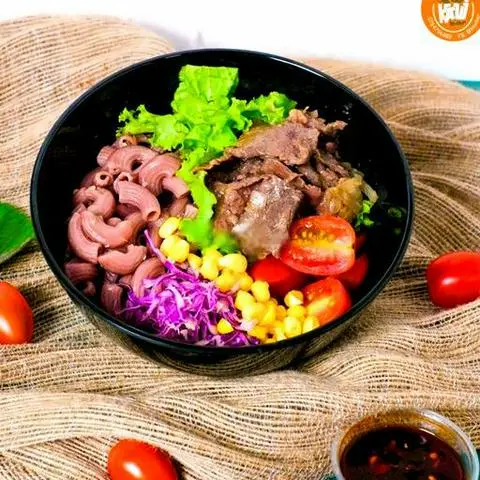 Hình ảnh Combo nui gạo lứt bò xào - nước mát