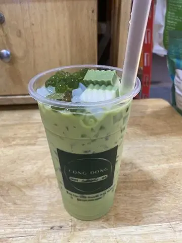 Hình ảnh Trà Sữa Thái Xanh Full Topping ly 1000ml