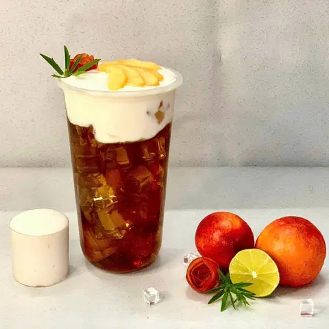 Hình ảnh Trà Đào Macchiato
