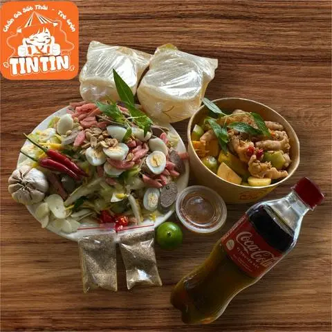 Hình ảnh (Combo2)Tré trộn siêu Topping+chân gà Sốt thái Size M(tặng 2phồng tôm 1cocacola)