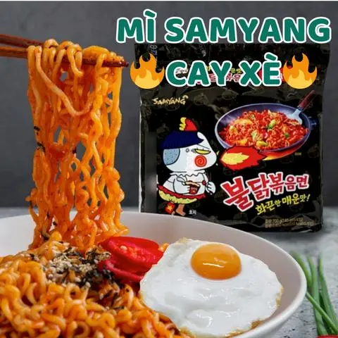 Hình ảnh DA16.  Mì Samyang đầy đủ topping