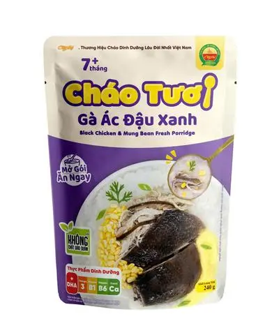 Hình ảnh Cháo gà ác đậu xanh