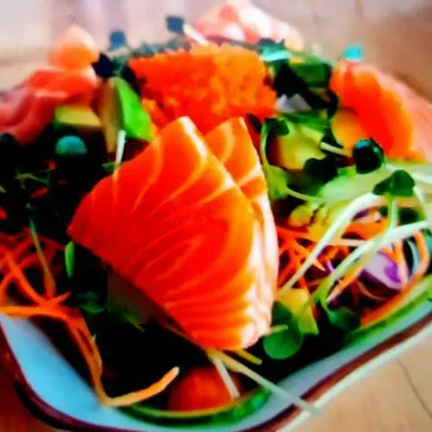 Hình ảnh Salad Cá Hồi - Salmon Salad + Sốt Mè