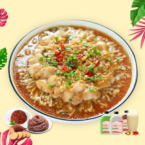 Hình ảnh Tinh bột + Ức gà nấm kim châm hấp thuỷ nhiệt