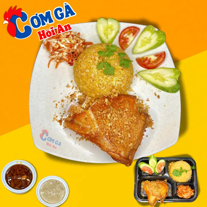 Hình ảnh Cơm gà tiềm xối mỡ - má đùi