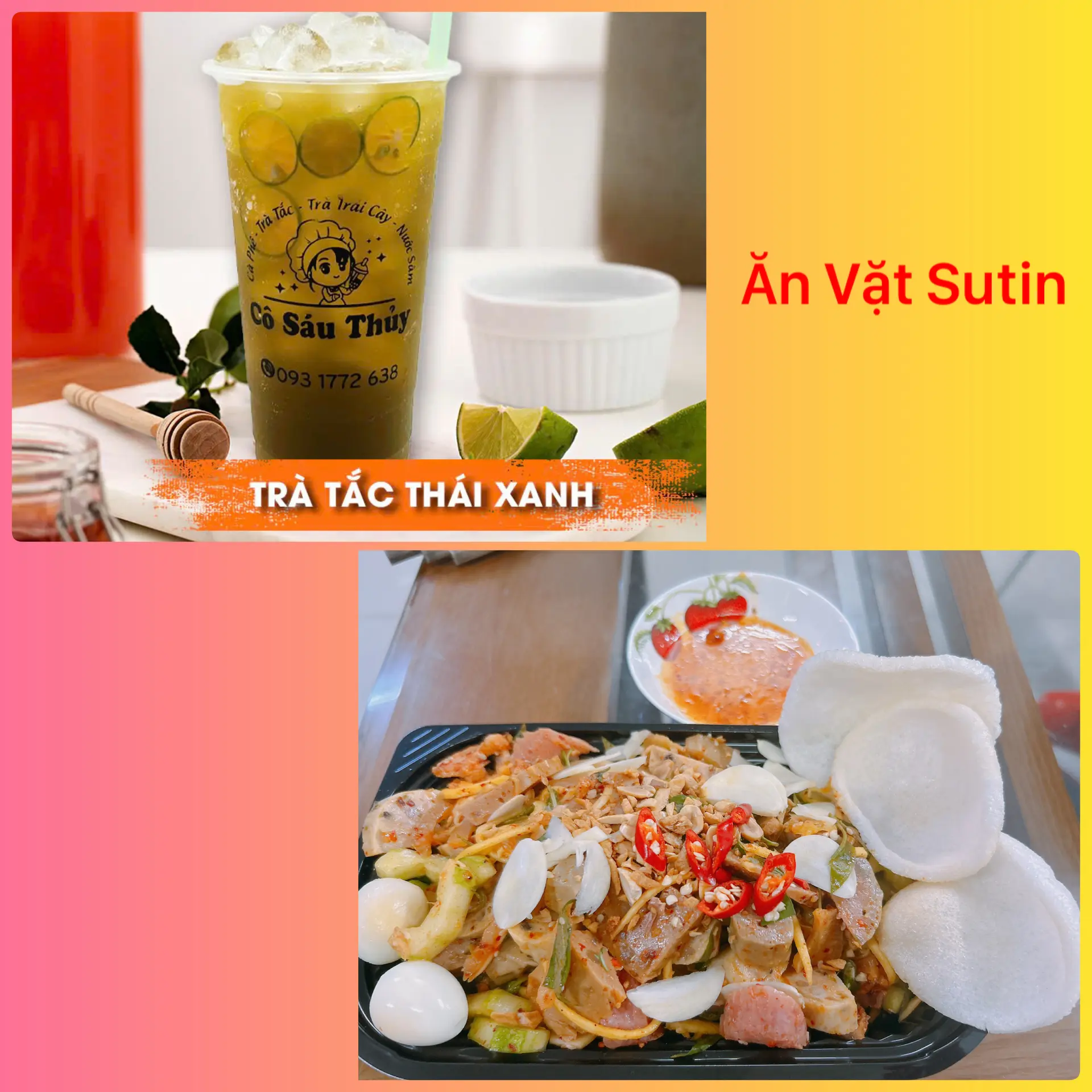 Hình ảnh Combo Tré Trộn - Ly Trà Tắc Thái Xanh