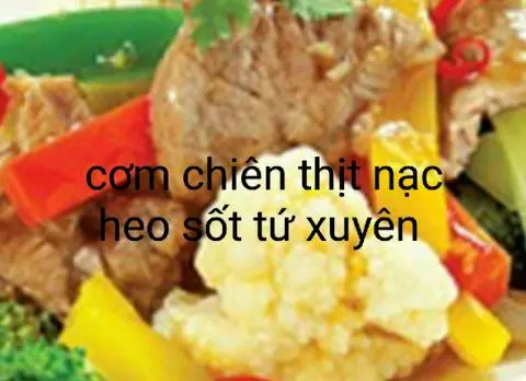 Hình ảnh cơm chiên thịt nạc heo sốt tứ xuyên 