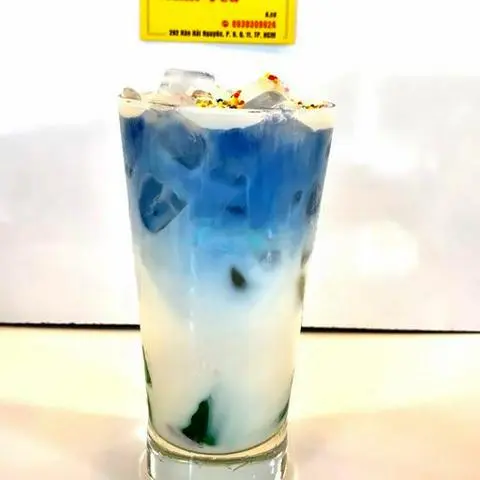 Hình ảnh Sữa tươi hoa đậu biếc kem cheese