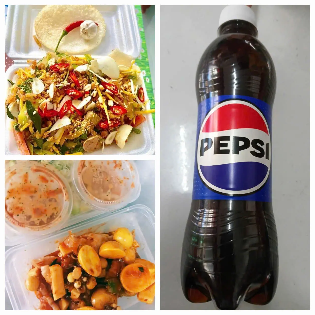 Hình ảnh COMBO 2 MÓN TRÉ TRỘN SiÊU NGON CHÂN GÀ SỐT THÁi MiX TRỨNG NON TẶNG BÁNH PHỒNG+1 CHAi Pepsi)