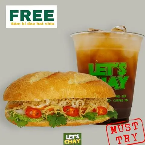 Hình ảnh Bánh mì Gà chay + FREE 1 sâm bí đao hạt chia