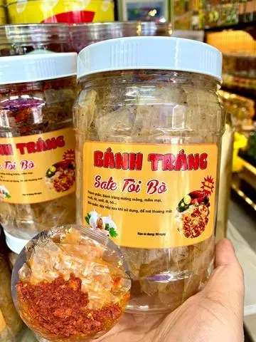 Hình ảnh BÁNH TRÁNG SATE TỎI BÒ 180Gr -200Gr