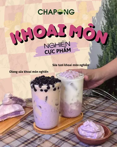 Hình ảnh olong sữa khoai môn nghiền