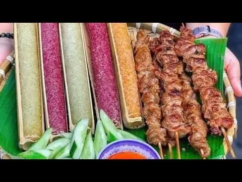 Hình ảnh 2 thịt nướng + 2 cơm lam 
