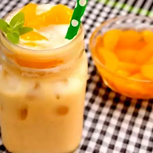 Hình ảnh Trà sữa đào+ thạch đào