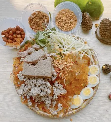 Hình ảnh Bánh Tráng Dẻo Sate Thịt Bằm Patê (trộn sẳn )
